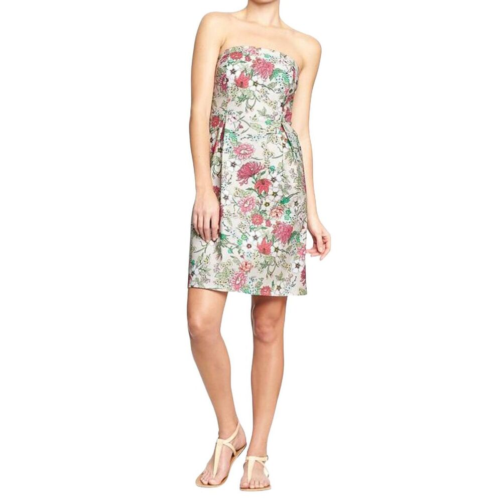 Old Navy Linen Strapless Floral Dress sz 0